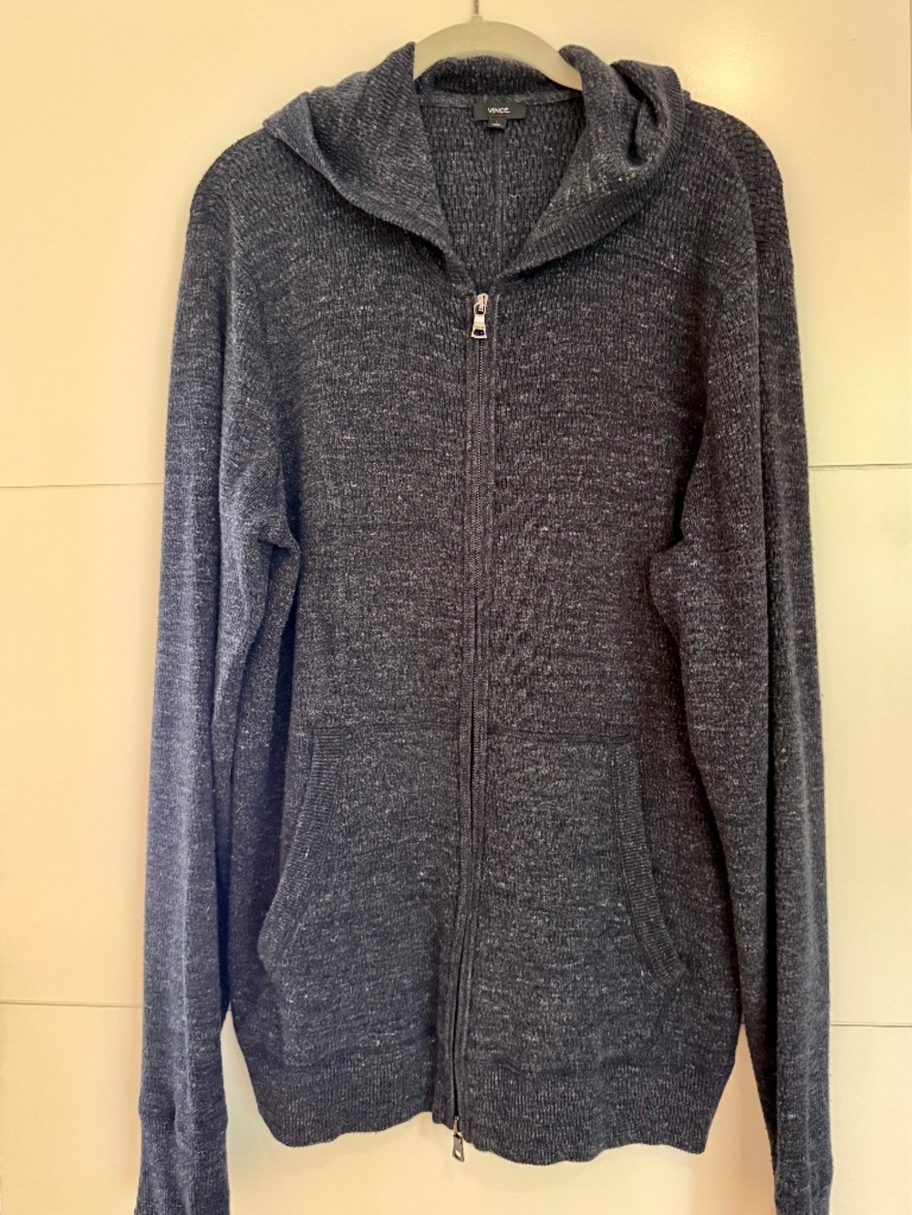 Vince Cashmere/Cotton/Modal Zip Front Hoodie